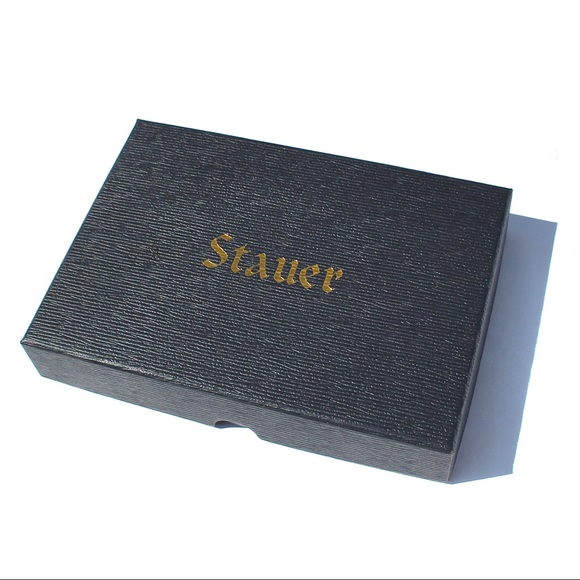 Stauer Simulated Sapphire Sterling Silver Necklace & Earrings Jewelry Set In Box - Picture 6 of 6